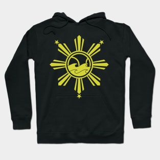 CoVA Tennis - Coastal Virginia Tennis Ball and Beach Waves Logo Design with Philippines Sun and Stars Hoodie